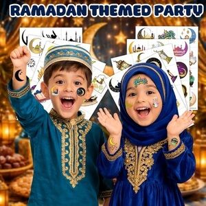 5 for $25! Ramadan Temporary Tattoo Sticker Sheets - Pack of 96!
